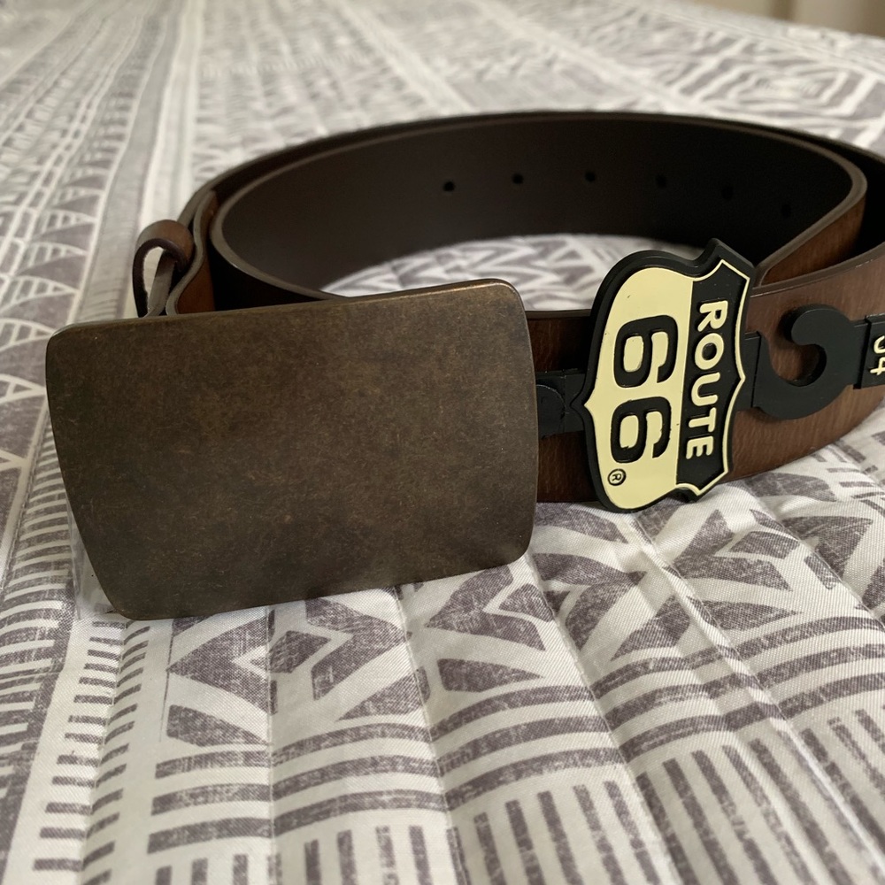 Route 66 Belt w/ western style Belt Buckle size 34